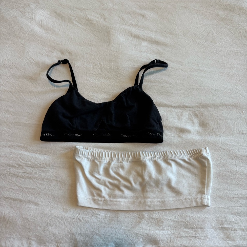 Calvin Klein Black and White Bandeau Duo